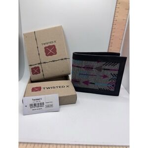 Twisted X Mens Black Leather Southwestern Arrow Bifold Wallet XH-557B New‎